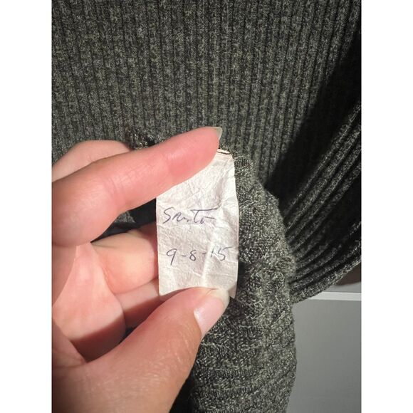 Anthropologie Everly Short Sleeve Turtleneck Ribbed Sweater Mini Dress Green L - Picture 5 of 5